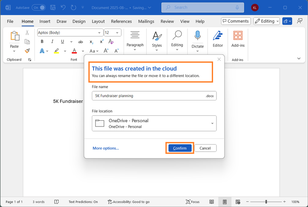 Microsoft Word autosaves naar de cloud